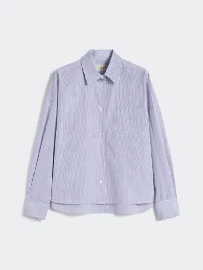 Max Mara Oversized Poplin Shirt In Blue