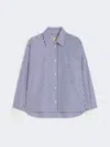Max Mara Oversized Poplin Shirt In Blue