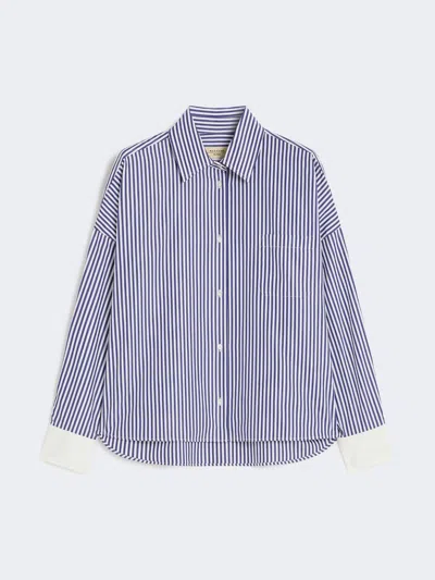 Max Mara Oversized Poplin Shirt In Blue