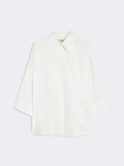 Max Mara Oversized Poplin Shirt In Neutral