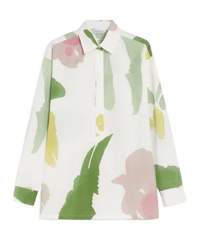 MAX MARA PRINTED COTTON OVERSIZED BLOUSE