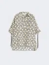 Max Mara Oversized Printed Poplin Shirt In Brown