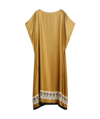 Max Mara Oversized Printed Viscose Kaftan In Brown
