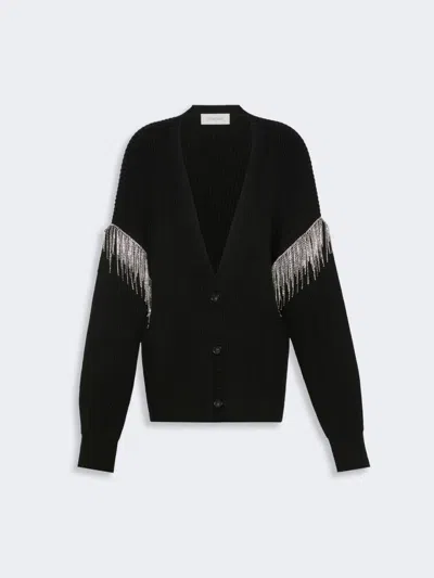 Max Mara Oversized Pure Wool Cardigan In Black
