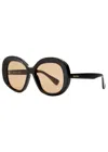 Max Mara Oversized Round-frame Sunglasses In Black
