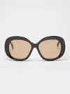 Max Mara Oversized Round-frame Sunglasses In Amber Brown