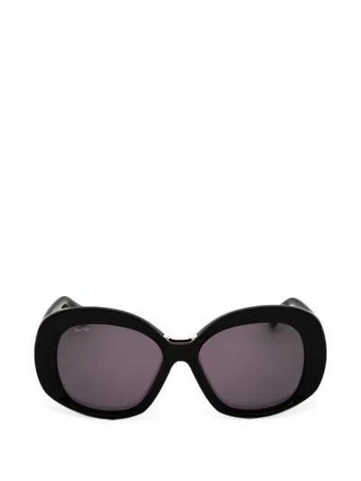 Max Mara Oversized Round-frame Sunglasses In Black