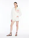 Max Mara Oversized Shirt In Stretch Gabardine In White