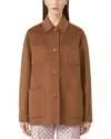 Max Mara Button-fastening Patch-pocket Jacket In Brown