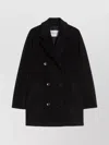 Max Mara Oversized Short Coat Kimono Sleeves In Black