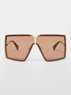Max Mara 69mm Shield Sunglasses In Brown