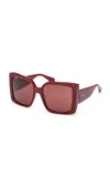Max Mara Oversized Square-frame Acetate Sunglasses In Red