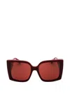 Max Mara Oversized Square-frame Sunglasses In Red