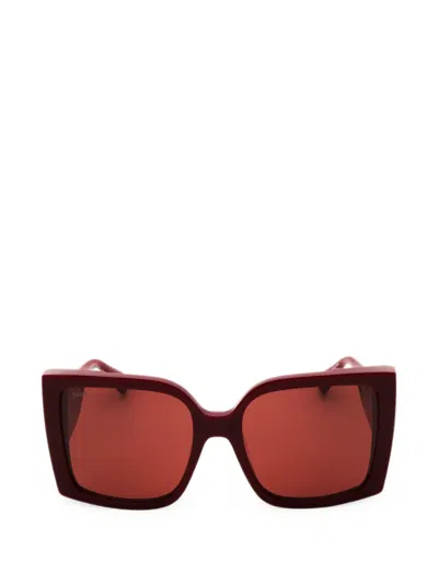 Max Mara Oversized Square-frame Sunglasses In Red