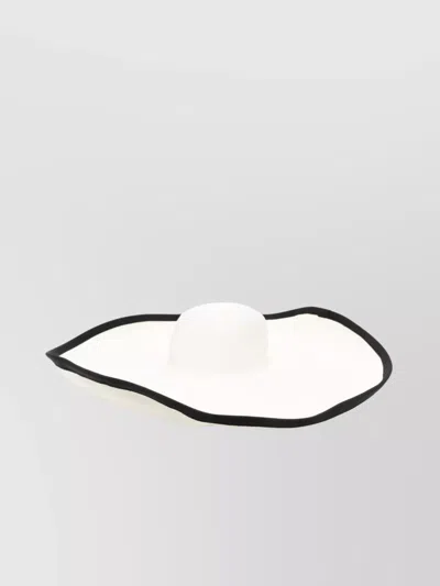 MAX MARA OVERSIZED STRAW HAT WITH GROSGRAIN RIBBON TRIM