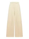 Max Mara Oversized Washed Cotton Trousers In Nude & Neutrals
