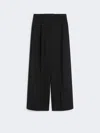 Max Mara Oversized Stretch Wool Trousers In Black