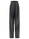 Max Mara Oversized Stretch Wool Trousers In Black