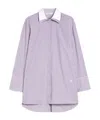 Max Mara Tubinga Stripe Stretch Cotton Button-up Shirt In Purple