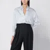 Max Mara Oversized Striped Silk Shirt In White