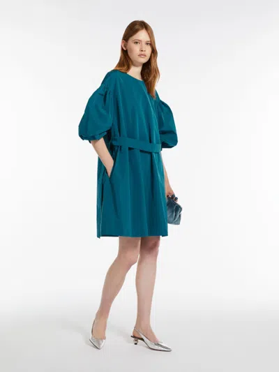 Max Mara Oversized Taffeta Dress In Avio