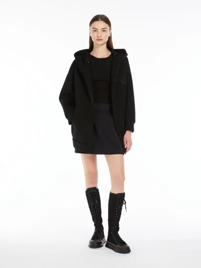 Max Mara Oversized Technical-jersey Sweatshirt In Black