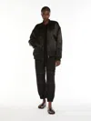 Max Mara Leisure Imelde Oversized Crinkled-satin Bomber Jacket In Black