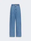 Max Mara Oversized Tencel Jeans In Blue