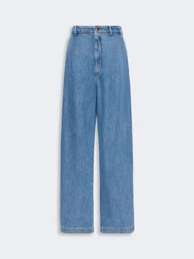 Max Mara Oversized Tencel Jeans In Blue