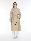 Max Mara Oversized Trench Coat In Water-repellent Twill In Sand