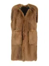 Max Mara Oversized Amica Vest In Brown