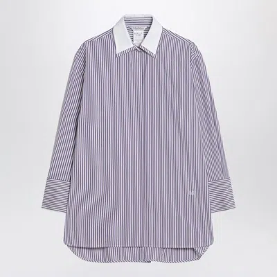 MAX MARA MAX MARA OVERSIZED VIOLET STRIPED SHIRT IN POPLIN