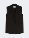 Max Mara Oversized Washed Viscose Gilet In Black
