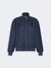 Max Mara Oversized Water-repellent Fabric Bomber Jacket In Blue