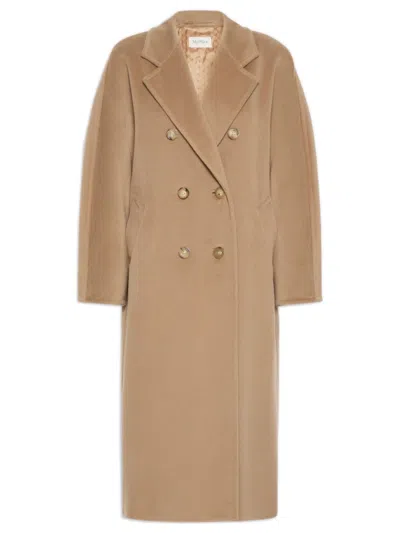 Max Mara Oversized Wool & Cashmere Beaver Wrap Coat With Roll-up Kimono Sleeves In Beige