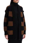 Max Mara Striped Pocket Cardigan In Brown