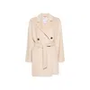 Max Mara Oversized Wool And Cashmere Coat With Lapel Collar And Kimono Sleeves In Neutral