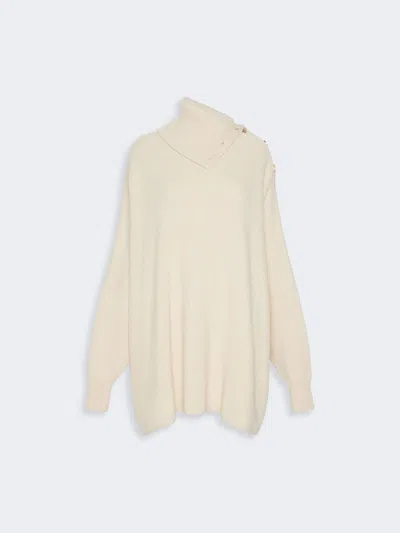 Max Mara Oversized Wool And Cashmere Dress In Beige