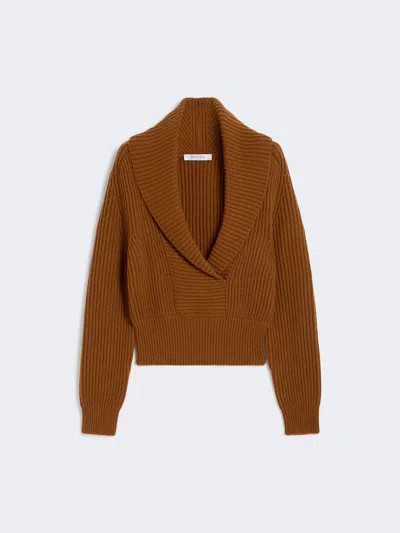 Max Mara Oversized Wool And Cashmere Jumper In Brown