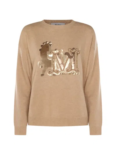 Max Mara Oversized Wool And Cashmere Sweater In Brown