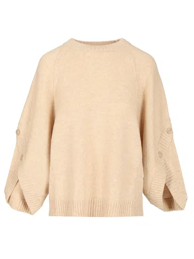 MAX MARA OVERSIZED WOOL AND CASHMERE SWEATER KNITWEAR BEIGE