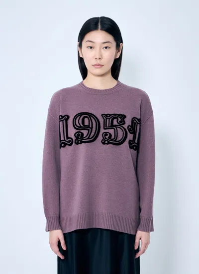 Max Mara Oversized Wool And Cashmere Sweater In Purple