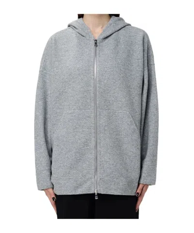 Max Mara Oversized Wool And Cashmere Sweatshirt In Gray
