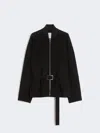 Max Mara Oversized Wool Bomber Jacket In Black