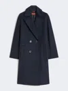 Max Mara Studio Double-breasted Long Coat In Blue