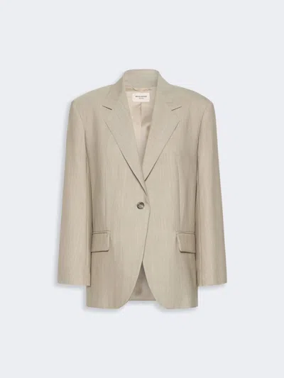 Max Mara Oversized Woollen Cloth Blazer In Brown