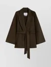 Max Mara Verna Cape-sleeve Camel Hair Wrap Coat In Brown