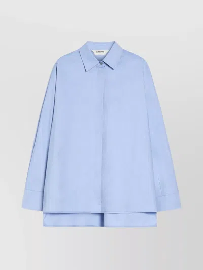 MAX MARA OXFORD COTTON SHIRT ASYMMETRIC HEM