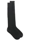 Max Mara Knee-high Ribbed Socks Collection In Black