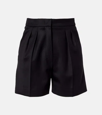 Max Mara Ozieri High-rise Virgin Wool Shorts In Black